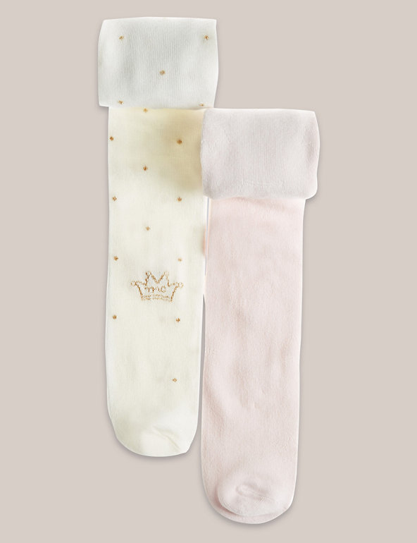 2 Pack Spot and Crown Tights (0 - 5 Years) Image 1 of 1