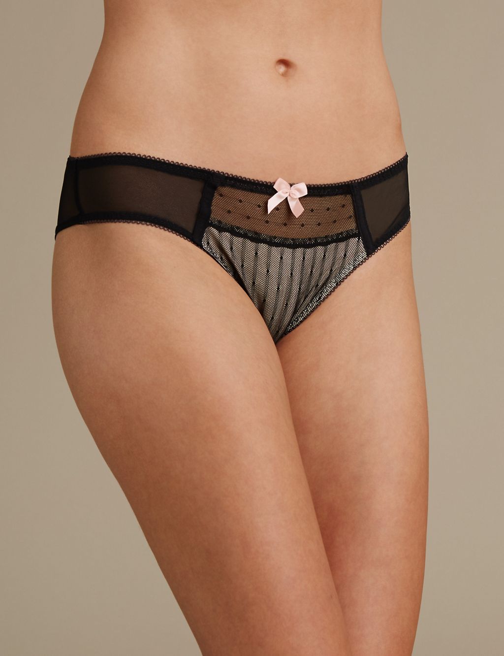2 Pack Spotted Textured Brazilian Knickers 1 of 5