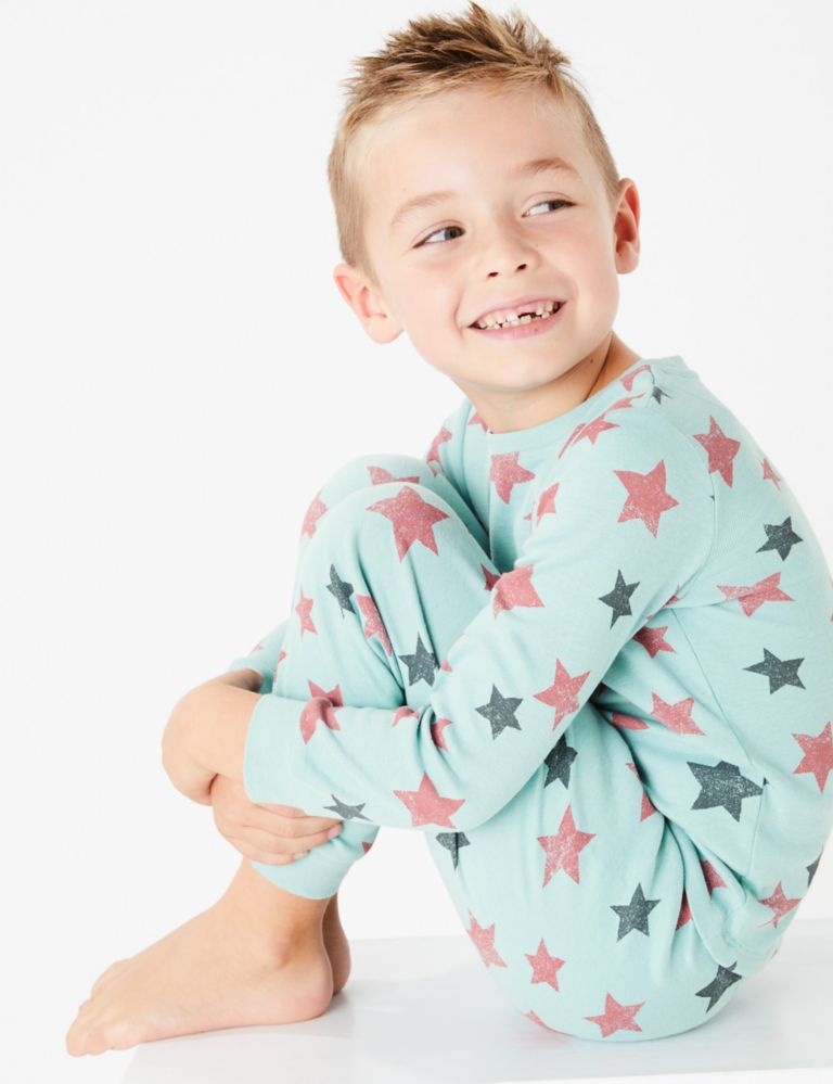 2 Pack Star Print Pyjama Sets (1-7 Years) 3 of 6