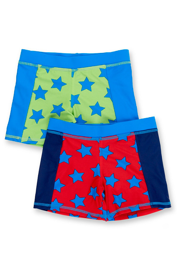 2 Pack Star Print Swim Shorts Image 1 of 1
