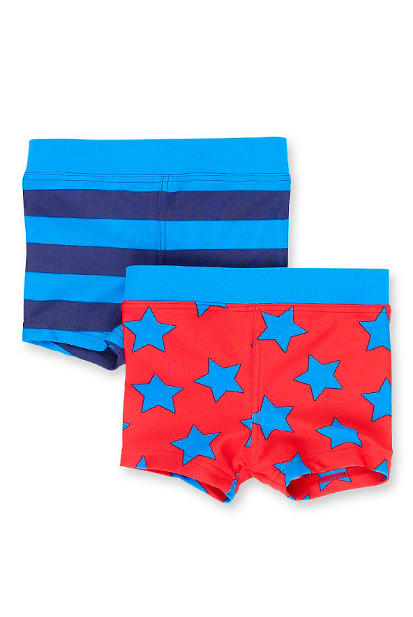 2 Pack Striped & Star Print Swim Shorts Image 1 of 1