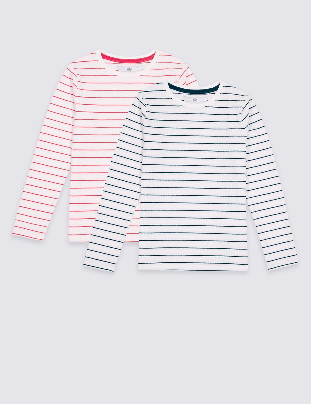 2 Pack Striped Long Sleeve Tops (3-14 Years) 1 of 6