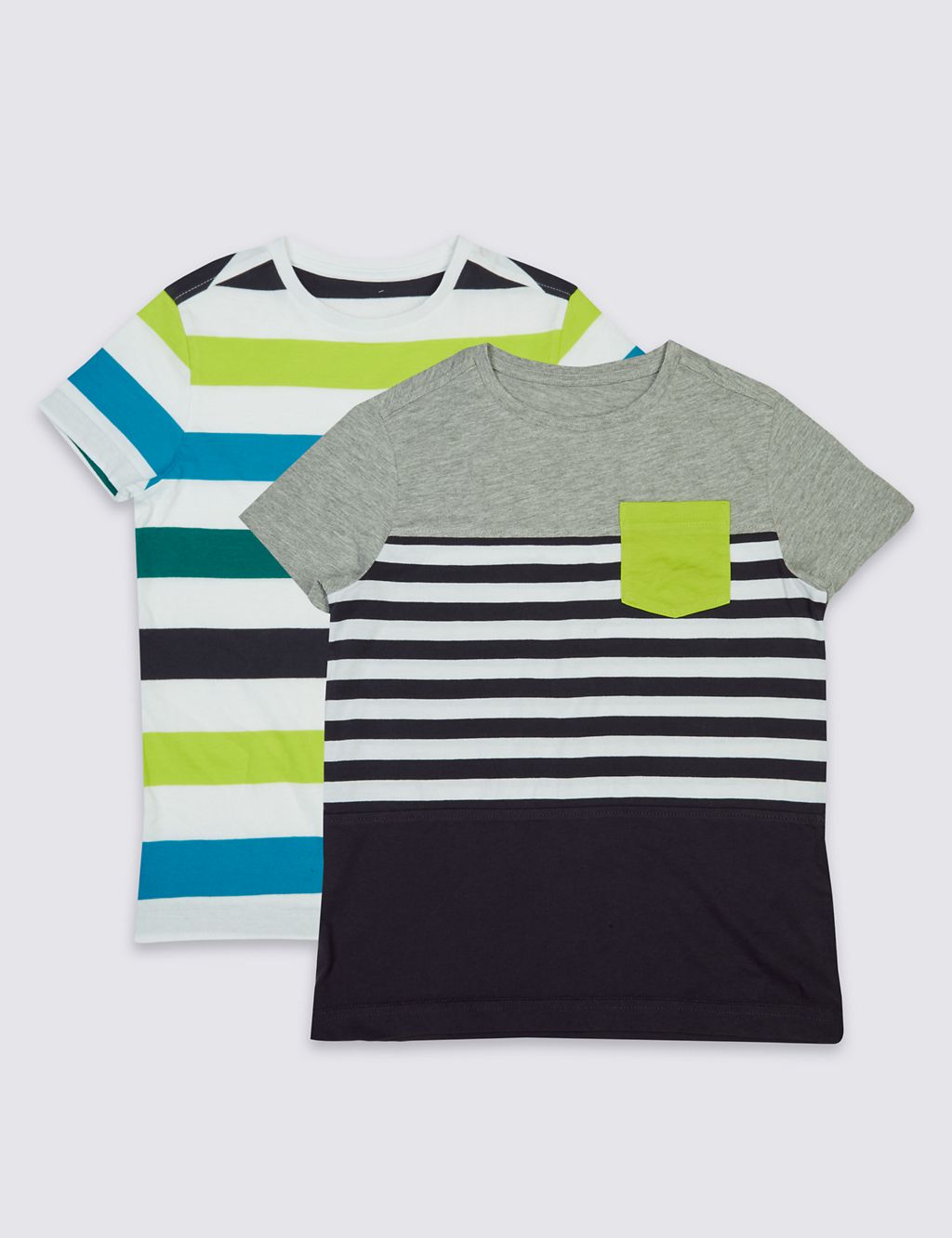 2 Pack Striped T-Shirts (3-14 Years) 3 of 7