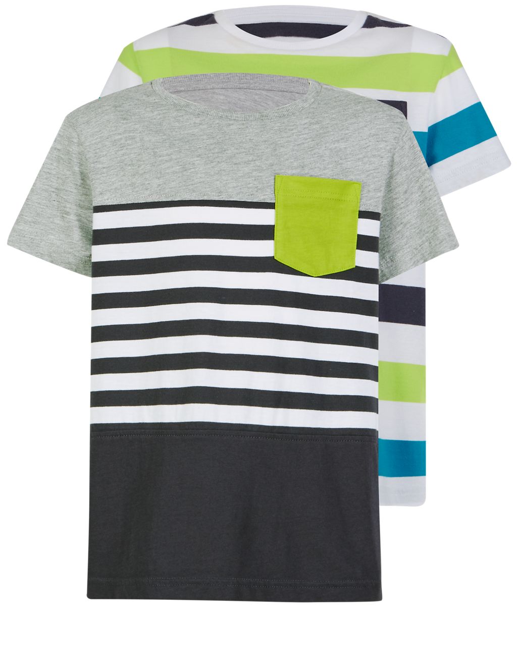 2 Pack Striped T-Shirts (3-14 Years) 4 of 7