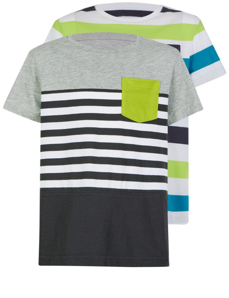 2 Pack Striped T-Shirts (3-14 Years) 6 of 7