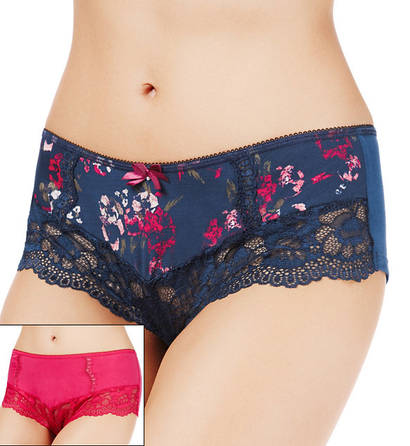 2 Pack Supima® Cotton Rich Floral Lace Shorts Image 1 of 1