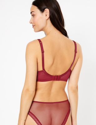 2 Pack Texture & Lace Push-Up Plunge Bras A-DD, M&S Collection