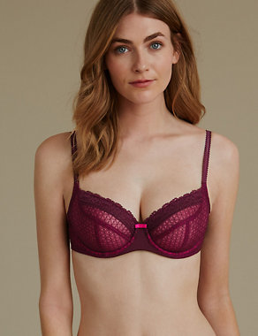 2 Pack Textured Non-Padded Balcony Bra A-DD Image 2 of 5
