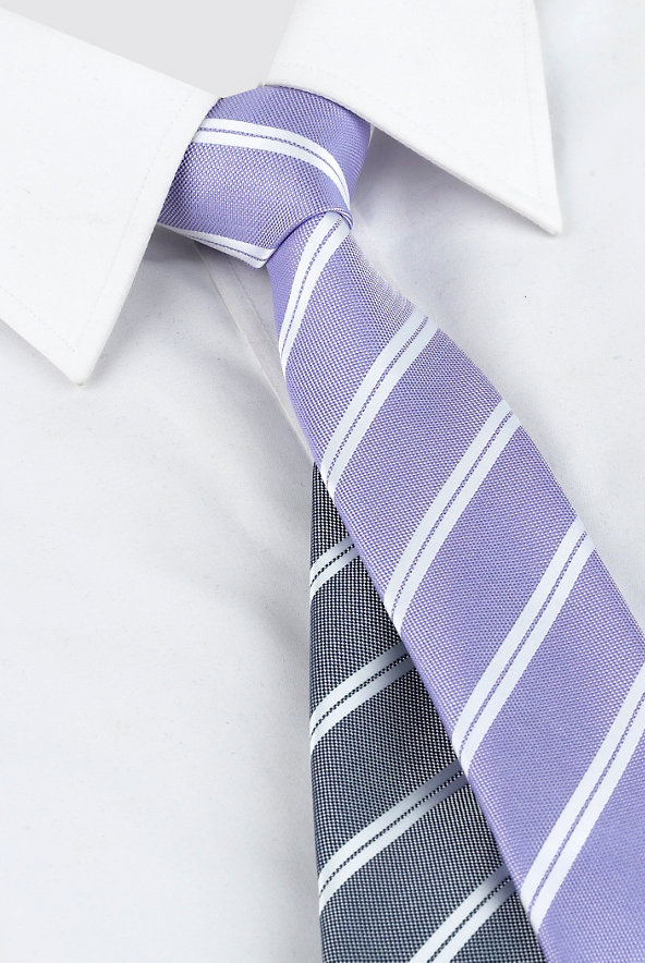 2 Pack Textured Striped Ties Image 1 of 1