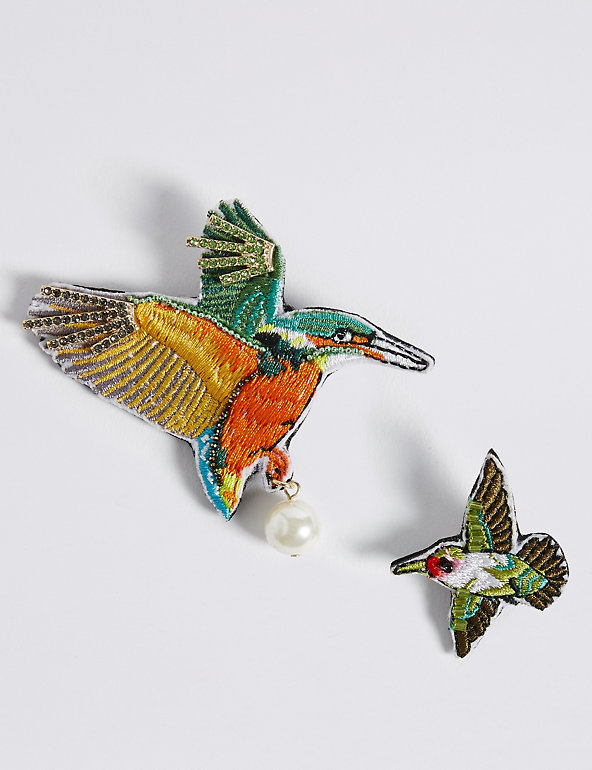 2 Pack Tropical Bird Brooches Image 1 of 2