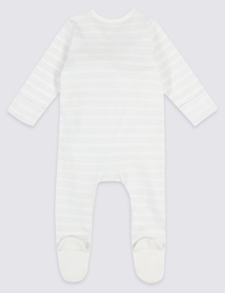 2 Pack Unisex Pure Cotton Sleepsuits 4 of 9