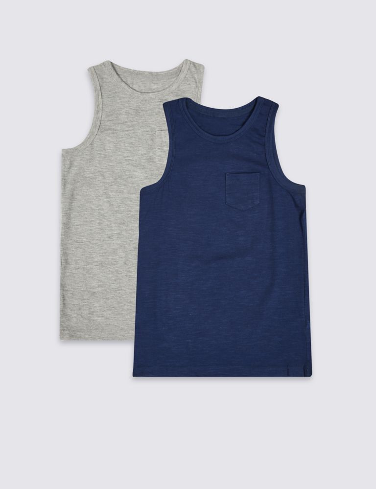 2 Pack Vest Tops (3-16 Years) 1 of 4