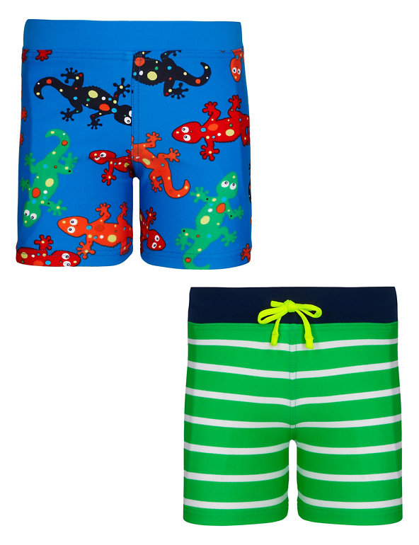 2 Pack of Assorted Swim Shorts (1-7 Years) Image 1 of 2