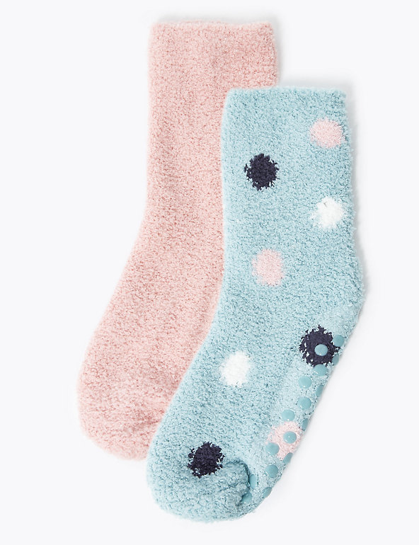 2 Pack of Spot Print Slipper Socks Image 1 of 1