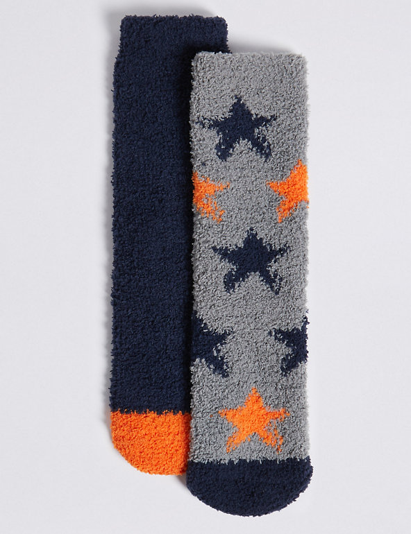 2 Pack of Star Print Slipper Socks Image 1 of 2