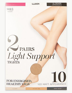 2 Pair Pack 10 Denier Tights Image 2 of 3