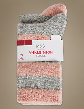 2 Pair Pack Ankle High Socks Image 2 of 5