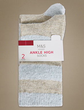 2 Pair Pack Ankle High Socks Image 2 of 5