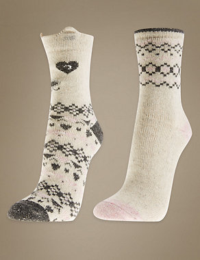 2 Pair Pack Bear Thermal Ankle High Socks Image 2 of 4