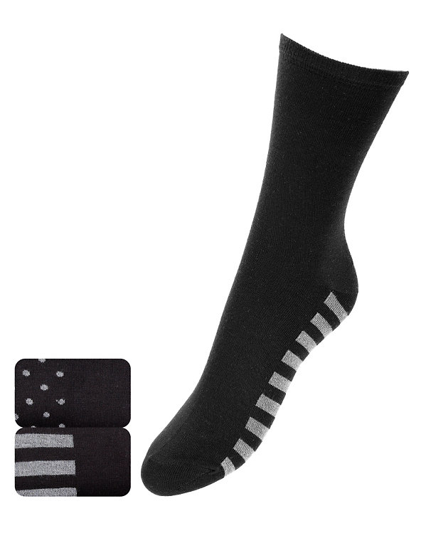 2 Pair Pack Design Sole Ankle Socks Image 1 of 1