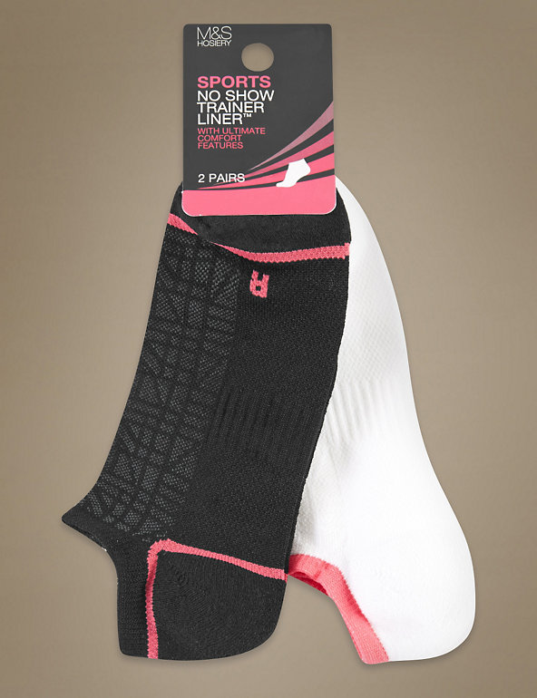 2 Pair Pack No Show Trainer Liner™ Socks Image 1 of 2