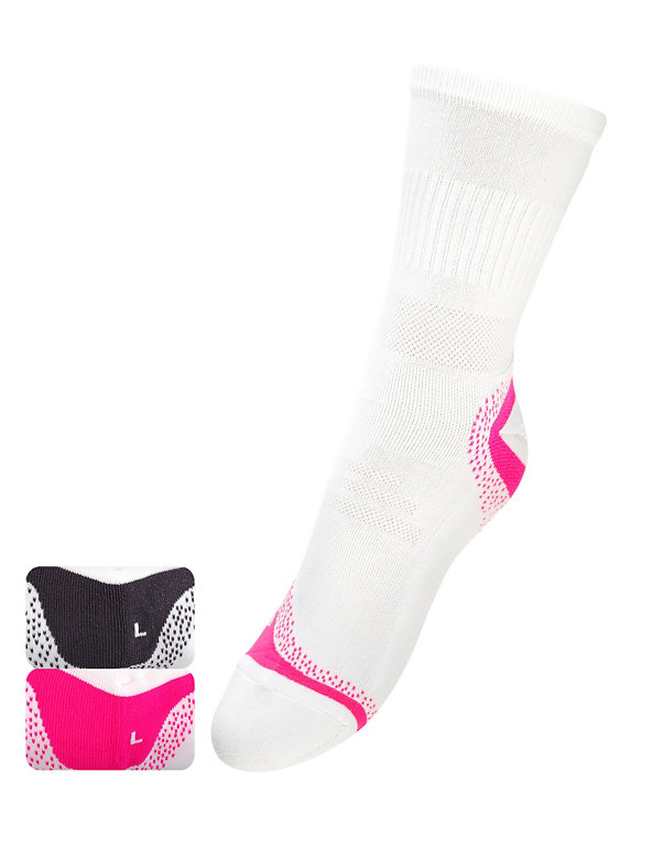2 Pair Pack Performance Ankle High Sports Socks Image 1 of 1