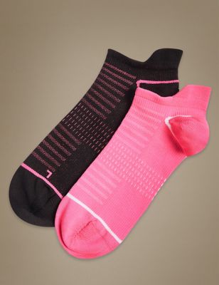 2 Pair Pack Sports Trainer Liner Socks Image 1 of 2
