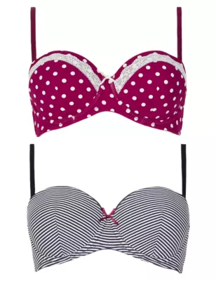 M&S Collection 2 Pack Non-Padded Balcony Bras A-E