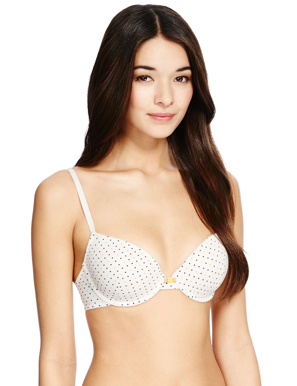 2 Pair Pack Spotted Padded Plunge Bras A-DD 2 of 5
