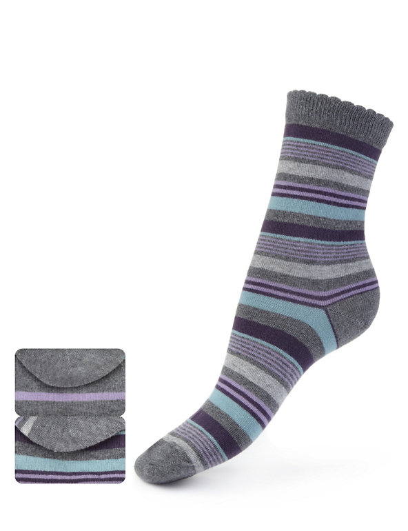 2 Pair Pack Striped Ankle Socks Image 1 of 1