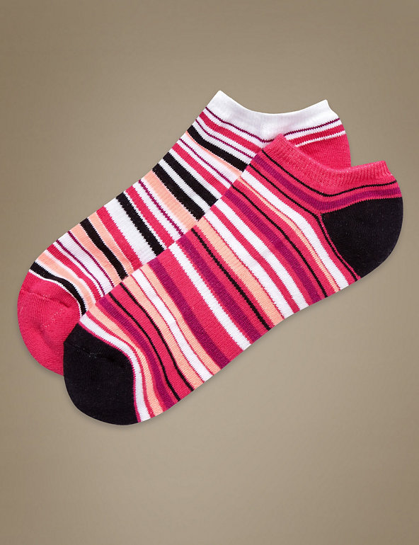 2 Pair Pack Striped Sports Socks Image 1 of 1