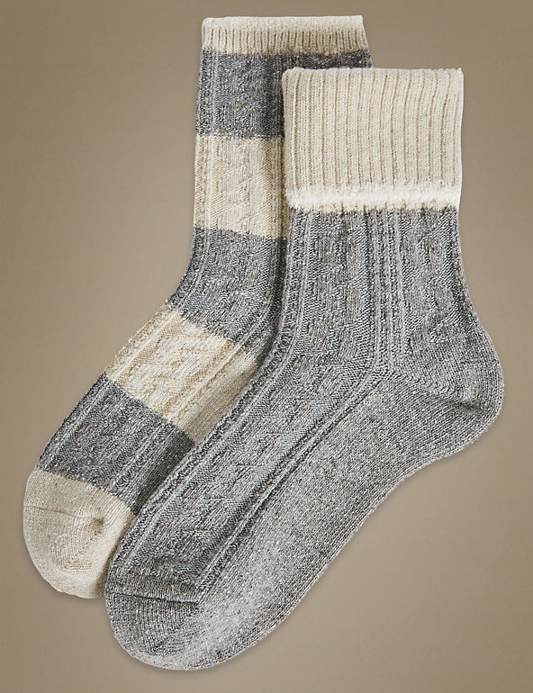 2 Pair Pack Thermal Ankle High Socks Image 1 of 2