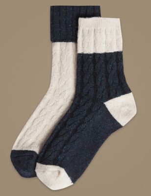 2 Pair Pack Thermal Ankle High Socks | M&S Collection | M&S