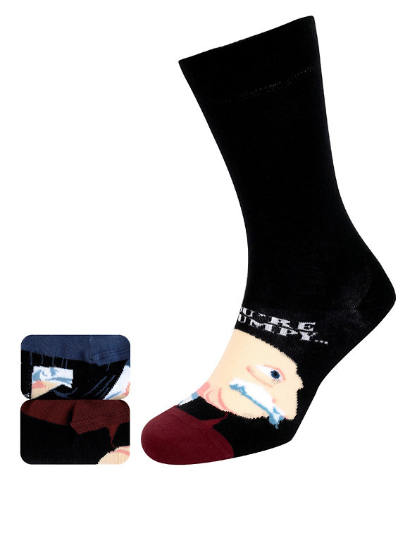 2 Pairs of Cotton Rich Grumpy & Grumpier Socks Image 1 of 2