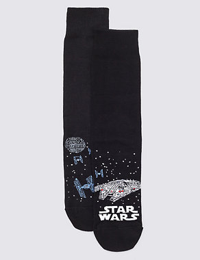 2 Pairs of Cotton Rich Star Wars™ Socks Image 2 of 3