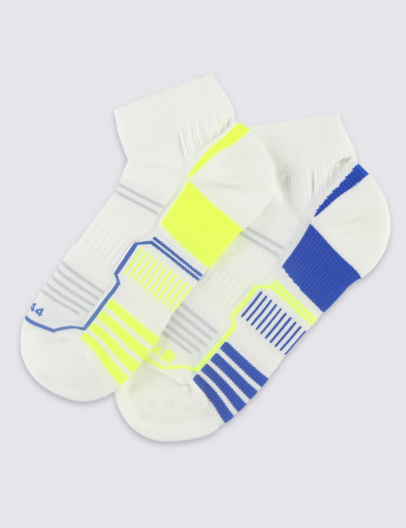 2 Pairs of Freshfeet™ Technical Quarter Sports Socks with Silver Technology Image 1 of 1