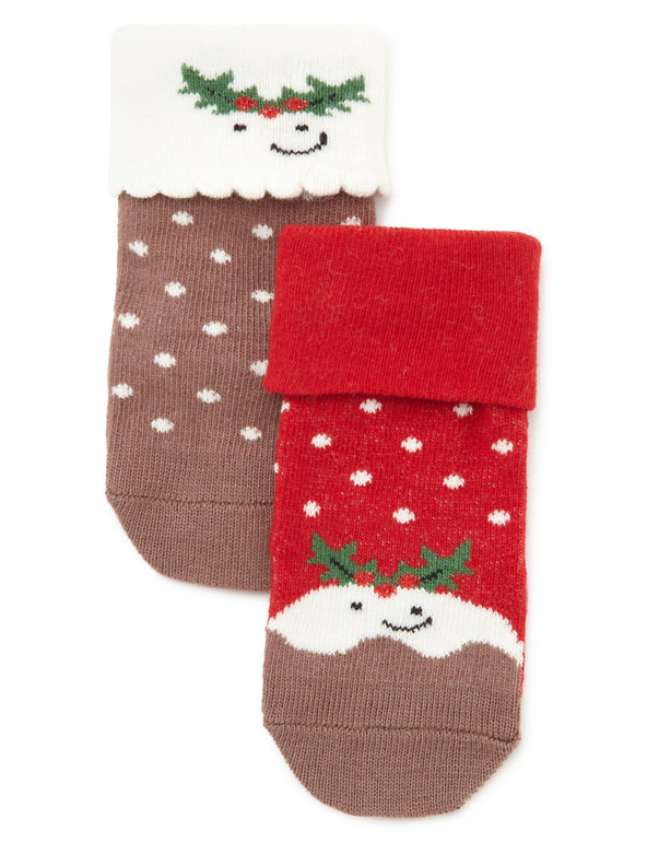 2 Pairs of Spotted Pudding Socks Image 1 of 1