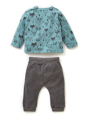 2 Piece Animal Print T-Shirt & Waffle Joggers Outfit Image 2 of 4