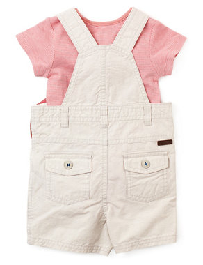 2 Piece Bibshort Dungaree with Linen Outfit Image 2 of 4