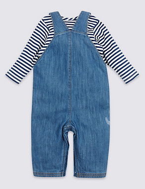 2 Piece Bodysuit with Dungarees Outfit Image 2 of 6