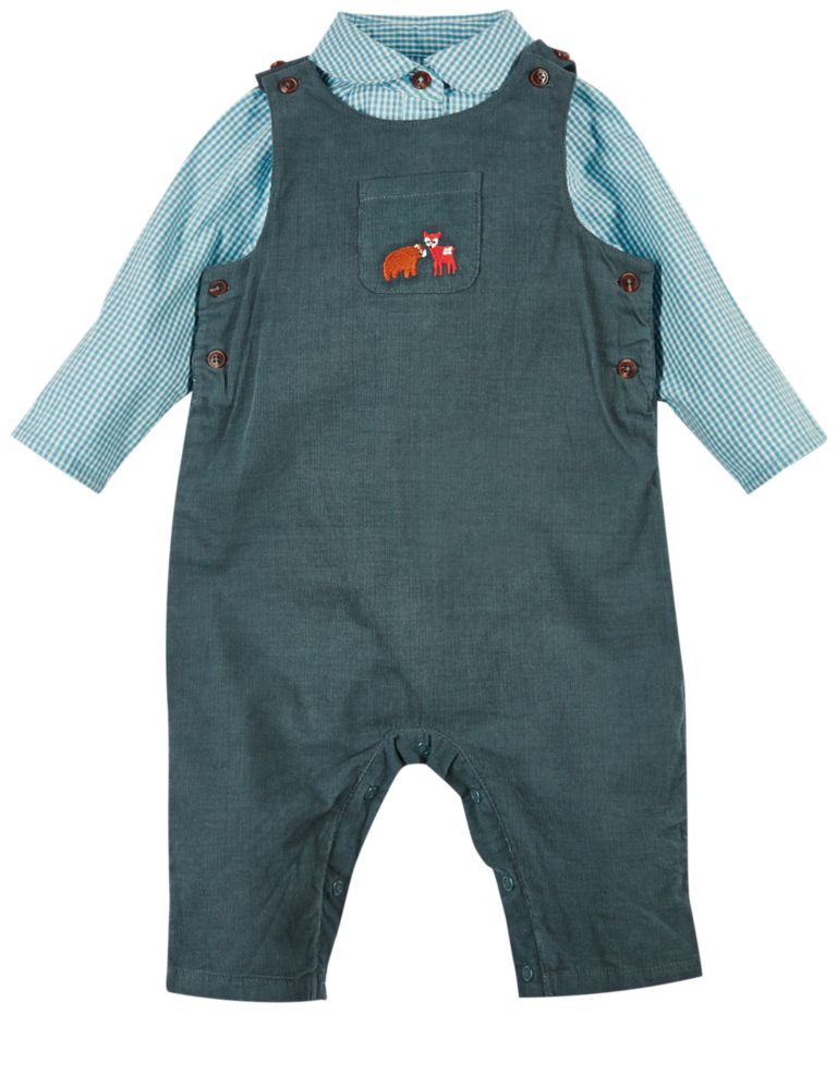 2 Piece Cord Dungarees & Woven Bodysuit Outfit 6 of 7