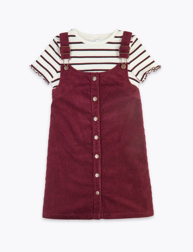 2 Piece Cord Pinafore Dress Outfit (3-16 Years) 2 of 4
