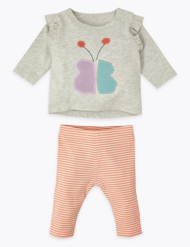 2 Piece Cotton Jersey Butterfly Outfit 1 of 5