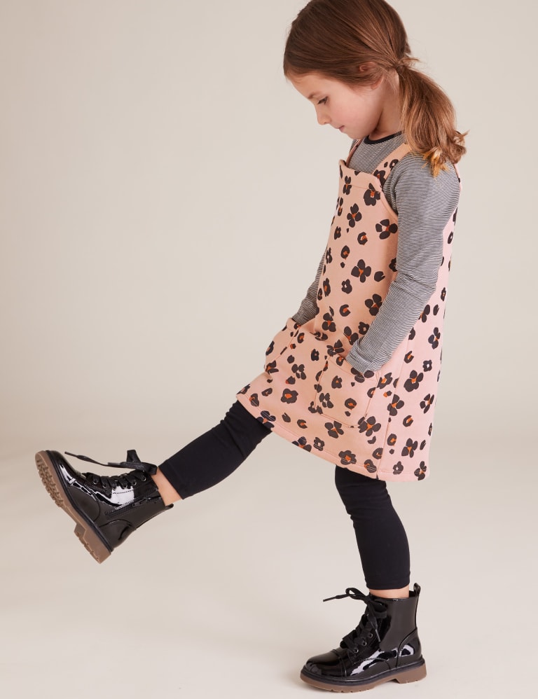 Leopard top print pinafore