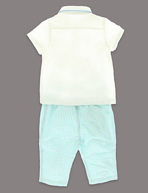 2 Piece Cotton Linen Shirt and Trousers Outfit Image 2 of 4