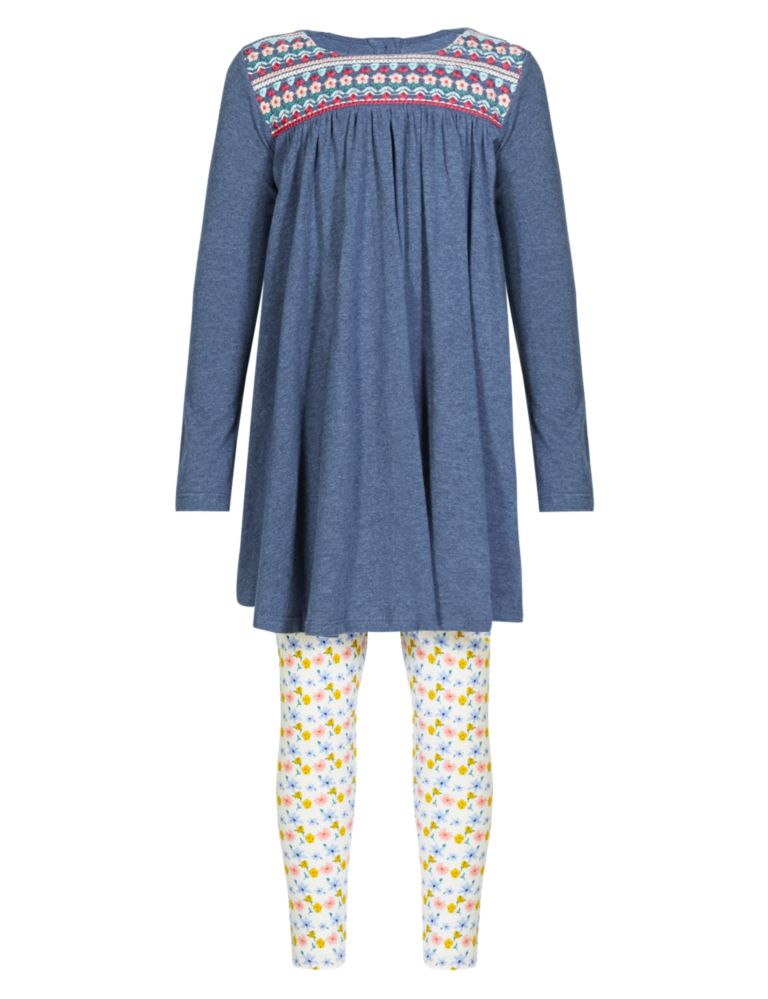2 Piece Cotton Rich Tunic & Leggings Outfit with StayNEW™ (1-7 Years) 2 of 3