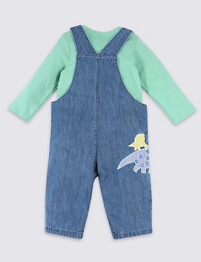 2 Piece Dinosaur Dungarees & Bodysuit Outfit Image 2 of 5