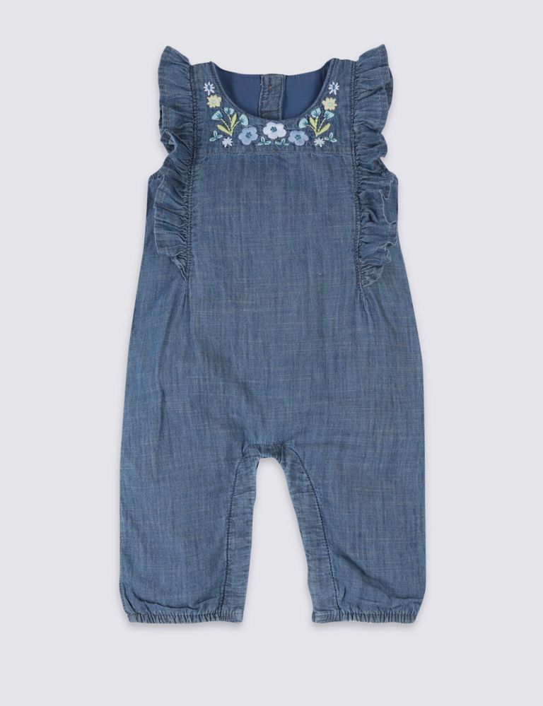 2 Piece Embroidered Dungarees & Bodysuit Outfit 3 of 5