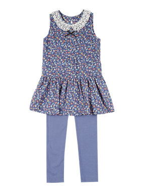 2 Piece Floral Tunic & Leggings Outfit (5-14 Years) Image 2 of 3