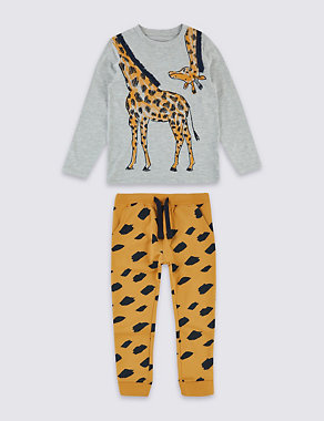 2 Piece Giraffe Top & Joggers Outfit (3 Months - 7 Years) Image 2 of 4